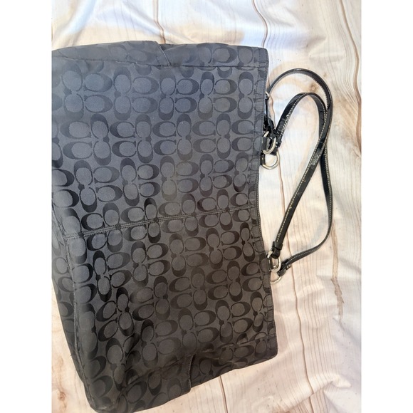 Vintage Y2K Coach F19291 XL Gabby Signiture Tote Bag Black Jacquard Canvas Prep - Picture 7 of 10